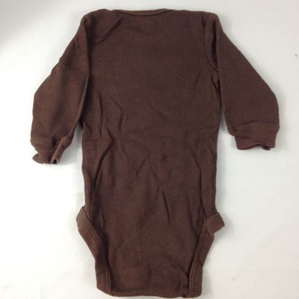 Carter's Boys Infant 3 Lot Long Sleeve Rompers Size 3 Months Green/Brown/Cream