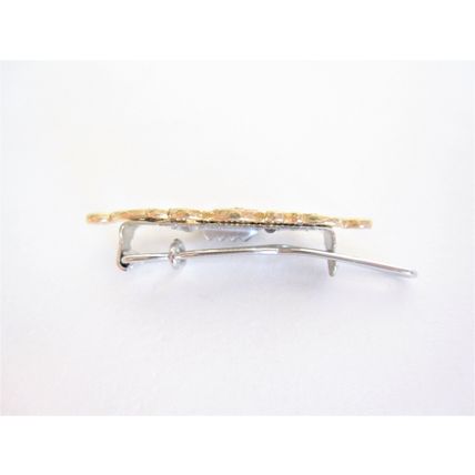 Small tiny gold metal filigree hair pin alligator clip barrette for fine thin