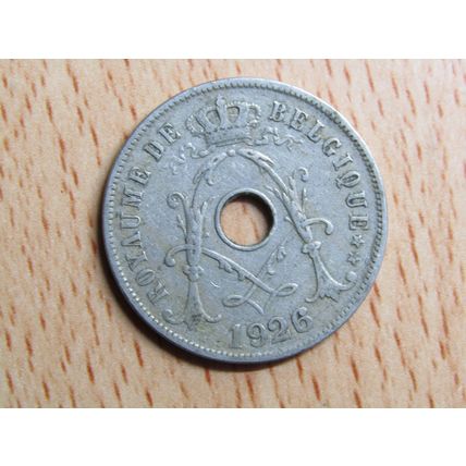 Belgium 1926 25 Centime Belgique (French Text) Coin