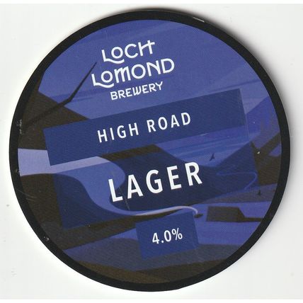 UNUSED KEG CLIP FRONT - LOCH LOMOND BREWERY - HIGH ROAD LAGER