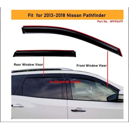 Vent Visors Fits 2013-2018 Nissan Pathfinder by Lightronic WV194479 , 4-Pieces S