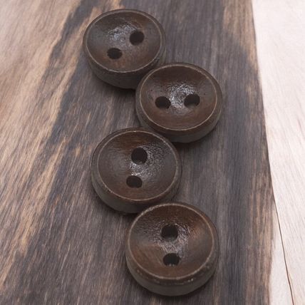 9mm Brown Wooden Buttons Oval Shape 2 Hole Baby Knitting Sewing