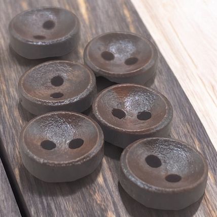 9mm Brown Wooden Buttons Oval Shape 2 Hole Baby Knitting Sewing