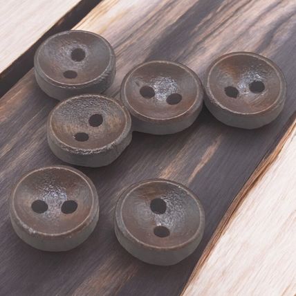 9mm Brown Wooden Buttons Oval Shape 2 Hole Baby Knitting Sewing