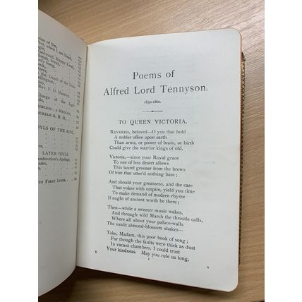 c1907 THE POETICAL WORKS OF ALFRED LORD TENNYSON ILLUSTRATED LEATHER BOOK (P5)