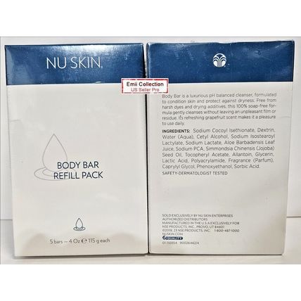 Nu Skin Nuskin Body Bar Refill Pack Soap Free 4 oz 115 g (5 Bars) Box Sealed