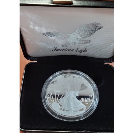1oz Silver 2025-W Proof $1 American Silver Eagle Box With COA
