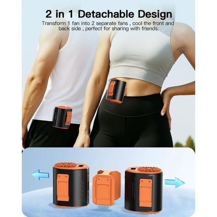Andwing Portable Waist Fan Rechargeable, Detachable Dual Motors Personal Fans 5