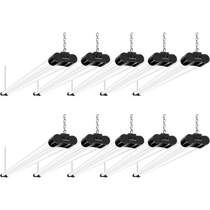 Hykolity 10 Pack 4FT Linkable LED Shop Light, Utility Shop Light Fixture, 4400Lm