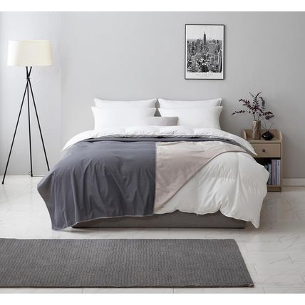 Waterproof Blanket for Bed Intimacy, Queen & King Size (95"X 90", Grey/Beige), W