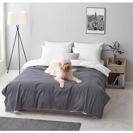 Waterproof Blanket for Bed Intimacy, Queen & King Size (95"X 90", Grey/Beige), W