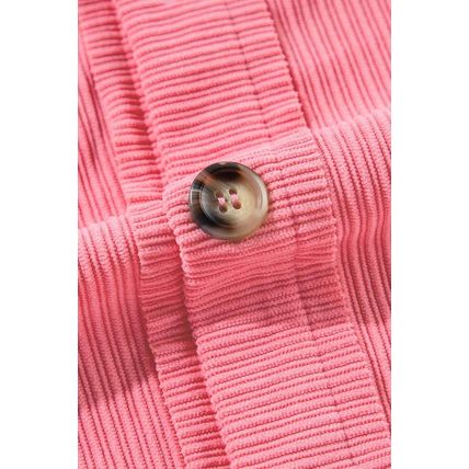 Bonbon Corduroy Flap Detail Button Up Split Shacket