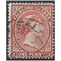 Falkland Islands 1891 SG18 1d Orange Red-Brown Fine Used ..