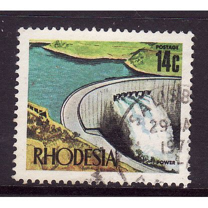 RHODESIA 1970 SG 446a 14c KARIBA DAM FINE USED#2