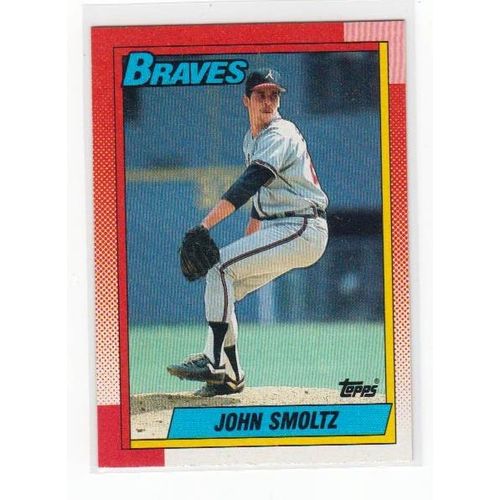 1990 Topps John Smoltz baseball card #535 – HOF - Braves