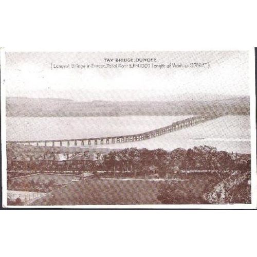 Dundee - Tay Bridge - Dennis postcard, stamps 1951