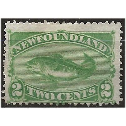 Newfoundland 1882 SG46 2c Yellow-Green Mounted Mint . .. .