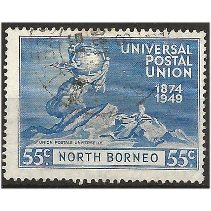 North Borneo 1949 SG355 55c Blue UPU Fine Used. .. .