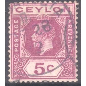 Ceylon 1912 - SG341 - 5c lilac - KGV - used 7