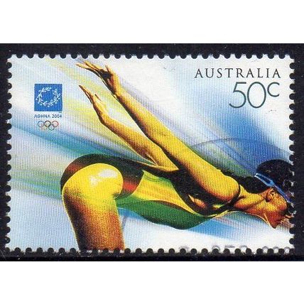 Australia 2004 Athens Olympics - Swimming 50c Used