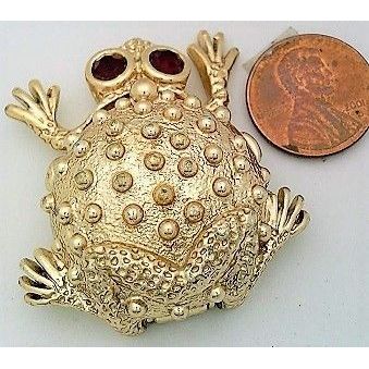 Vintage Gold Tone Collectible Frog Perfume Sachet