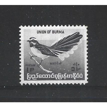 Burma.SG174 1p White-browed Fantail.Mounted Mint.Jul25a