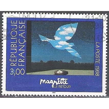 France 1998 Michel 3284 O Cote (2008) 1.00 € René Magritte Le Retour Cachet rond