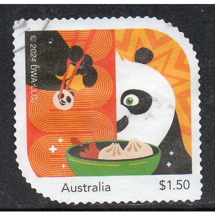 2024 DREAMWORKS, 'KUNG FU PANDA 4', USED SELF-ADHESIVE MYSTAMP. 21/22
