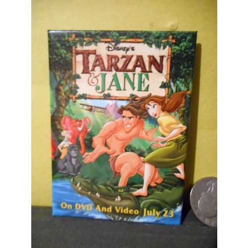 Walt Disney Movie Promo Pinback,Tarzan and Jane