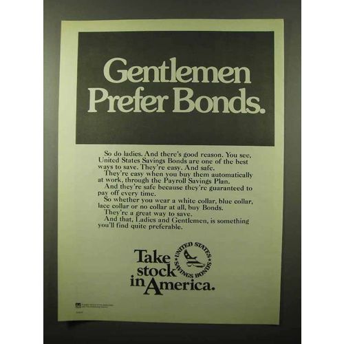 1980 United States Savings Bonds Ad - Gentlemen Prefer