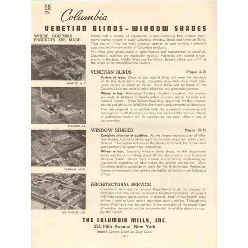 columbia mills inc 1941 venetian blinds window shades vintage catalog