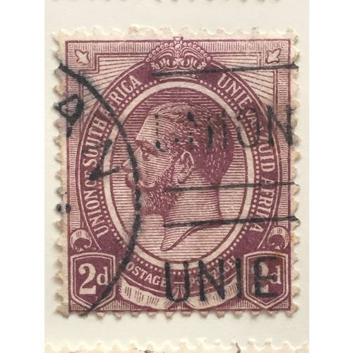 South Africa KGV 1913 2d Deep Purple Used SG 6a Sc 5 postage stamp king george