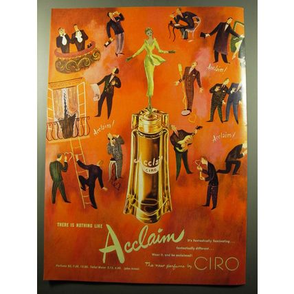 1950 Ciro Acclaim Perfume Ad - There is nothing like Acclaim