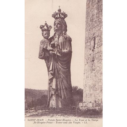 Saint Jean Point Saint Hospice Tour Et La Vierge French Religious Postcard