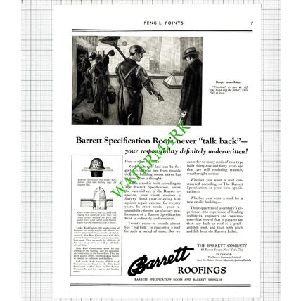 The Barrett Company New York USA Barrett Roofings Advert - 1925 Cutting
