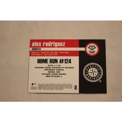 Alex Rodriguez 2007 Topps ROAD TO 500 ARHR124 Home Run #124
