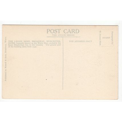The Lygon Arms Pub Broadway Postcard Worcestershire
