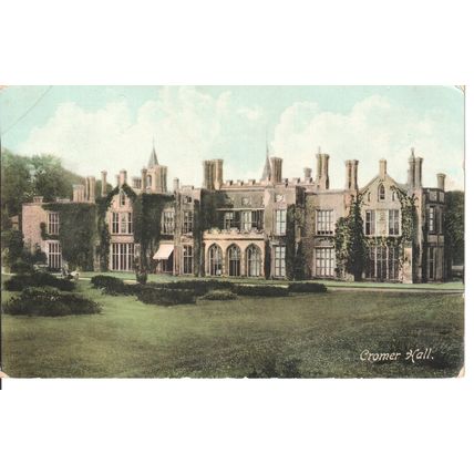 Antique GB Postcard 1911 - Cromer Hall, Norfolk