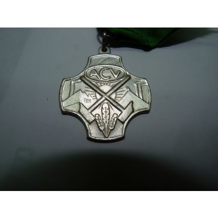Vintage Belgian Medal ACV Hulde En Erkentelijkheid, Scalloped Cross Shaped 4.1cm