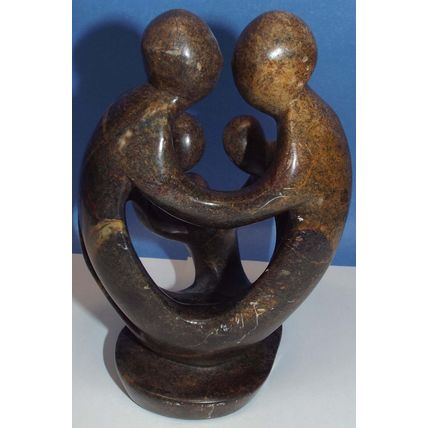 Rare 5 People Vintage Abstract Marble Sculpture Family Child African Art