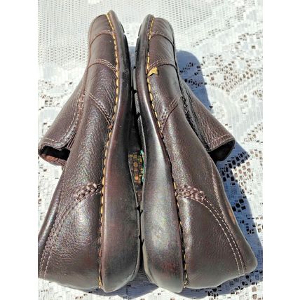 Montana Artisan Crafted Womens Flat Shoes Brown 6.5 Leather Round Toe Slip On