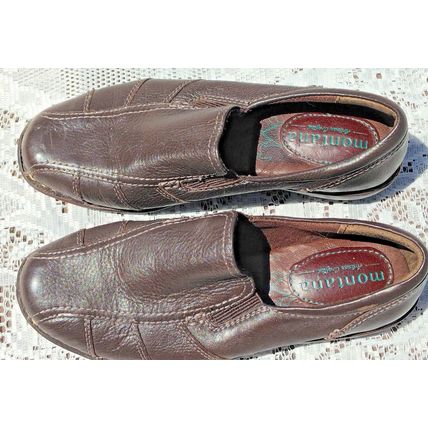 Montana Artisan Crafted Womens Flat Shoes Brown 6.5 Leather Round Toe Slip On