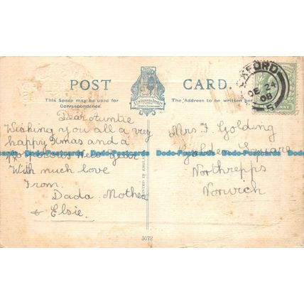 R138187 Wishing you a happy Christmas. General View. Oxford. Dennis. 1908