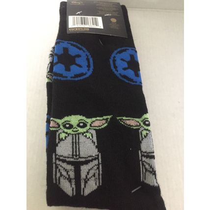 NEW Star Wars Mandalorian Two Pack Black Crew Socks, Shoe Size 6-12