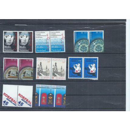 Netherlands stamps. A few MNH pairs including the Cultural, Health Funds (AG495)