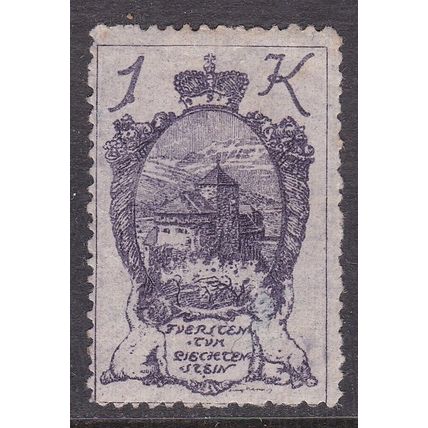 Liechtenstein 1920 Castle of Vaduz 1k Mint Hung SG 38 VGC