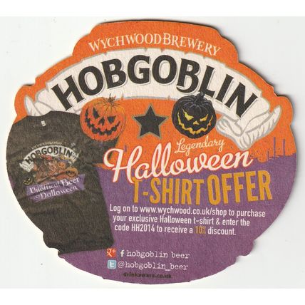 BEER MAT - WYCHWOOD BREWERY - HOBGOBLIN - (Cat No 051) - (2014)