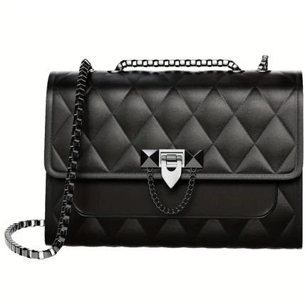 Crossbody Bags for Women, Elegant Quilted Handbags, Small Shoulder Purses-Black