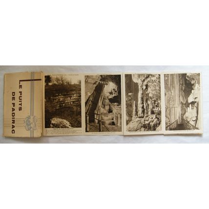 vintage Book of 20 Postcards Le Puits de Padirac, France