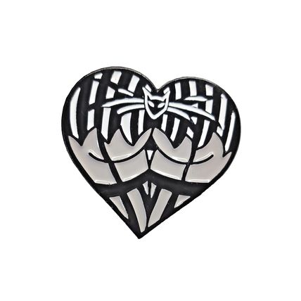Gothic Enamel Pin Badge Cartoon Style Lapel 3.0 cm X 2.8 cm Heart BA166